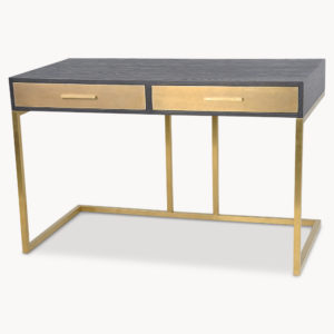 Brass and wood desk